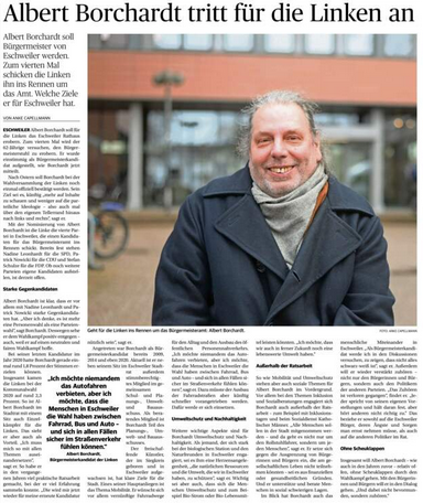 Albert Borchardt im Porträt der Eschweiler Zeitung